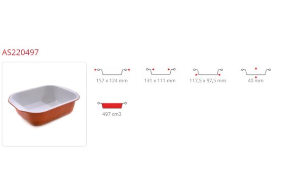CONTENITORE ALLUMINIO RAME 157x124x40 : 1P. cf. 50 pz